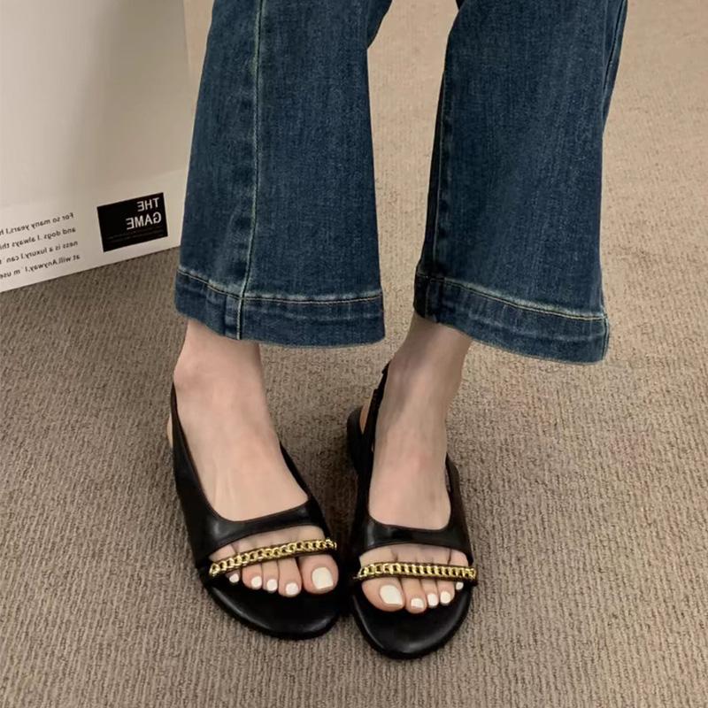 Women's Summer Sandals Luxury Artificial Leather Casual Barefoot For Women 2024 Comfortable Flats Outdoor Fashion Open Toe Shoes
