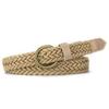 Wax Rope Woven Thin Belt With Suit Dress Shirt Non-Punching Belt