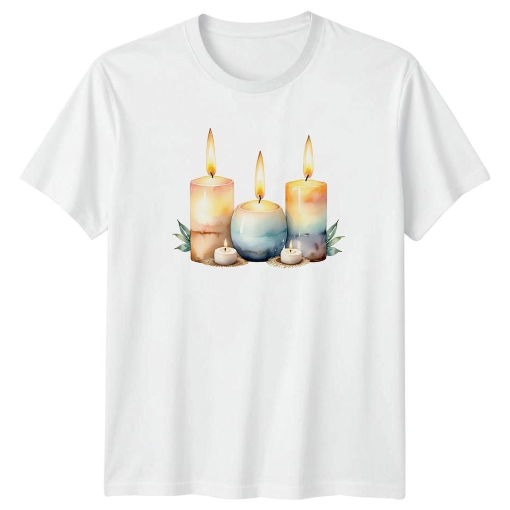 Candles Watercolor Graphic Tee Home Decor Unisexs Unisexs TShirt Unisex Top