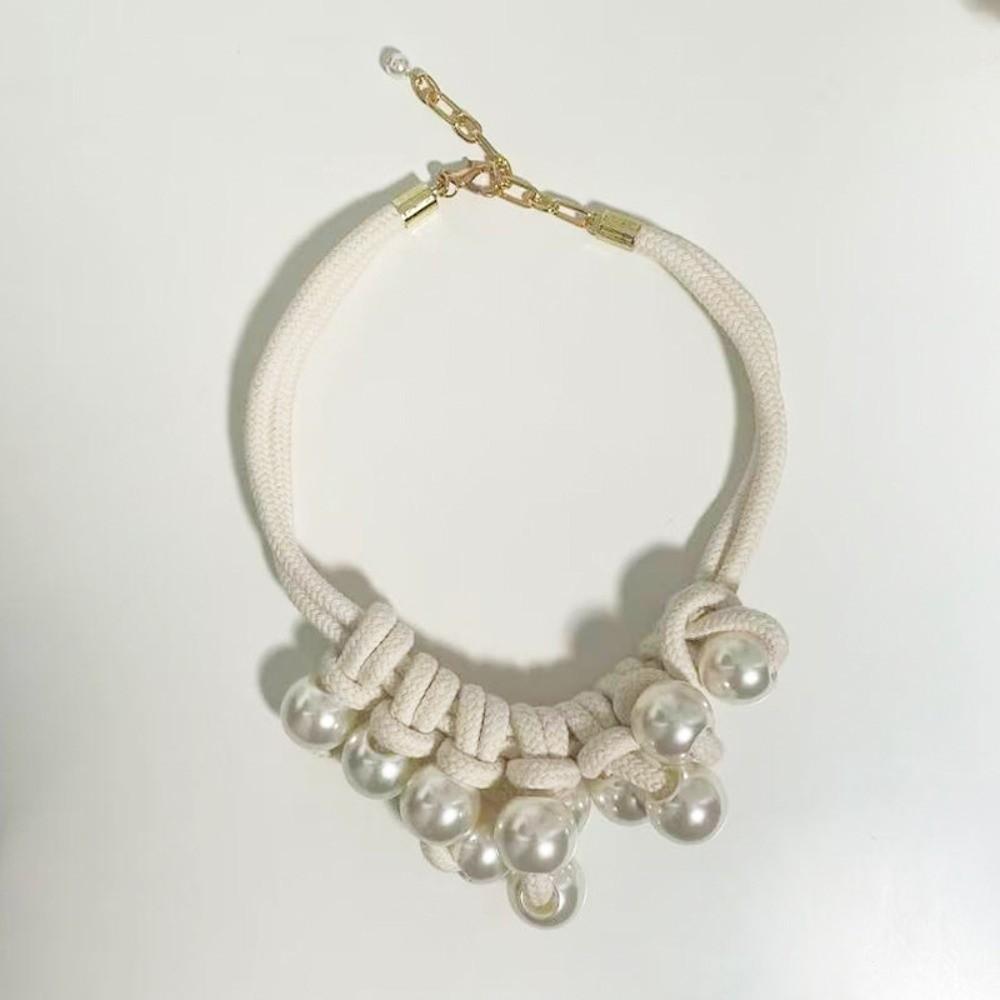 Resin Large Pearls Necklace Exaggerated Statement Necklace Dress Accessories