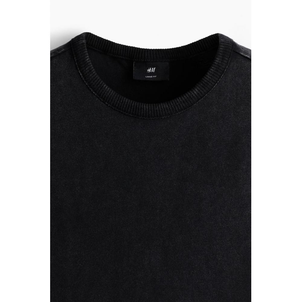 H M Printed Sleeveless Top Loose Fit Black Cobra Creek