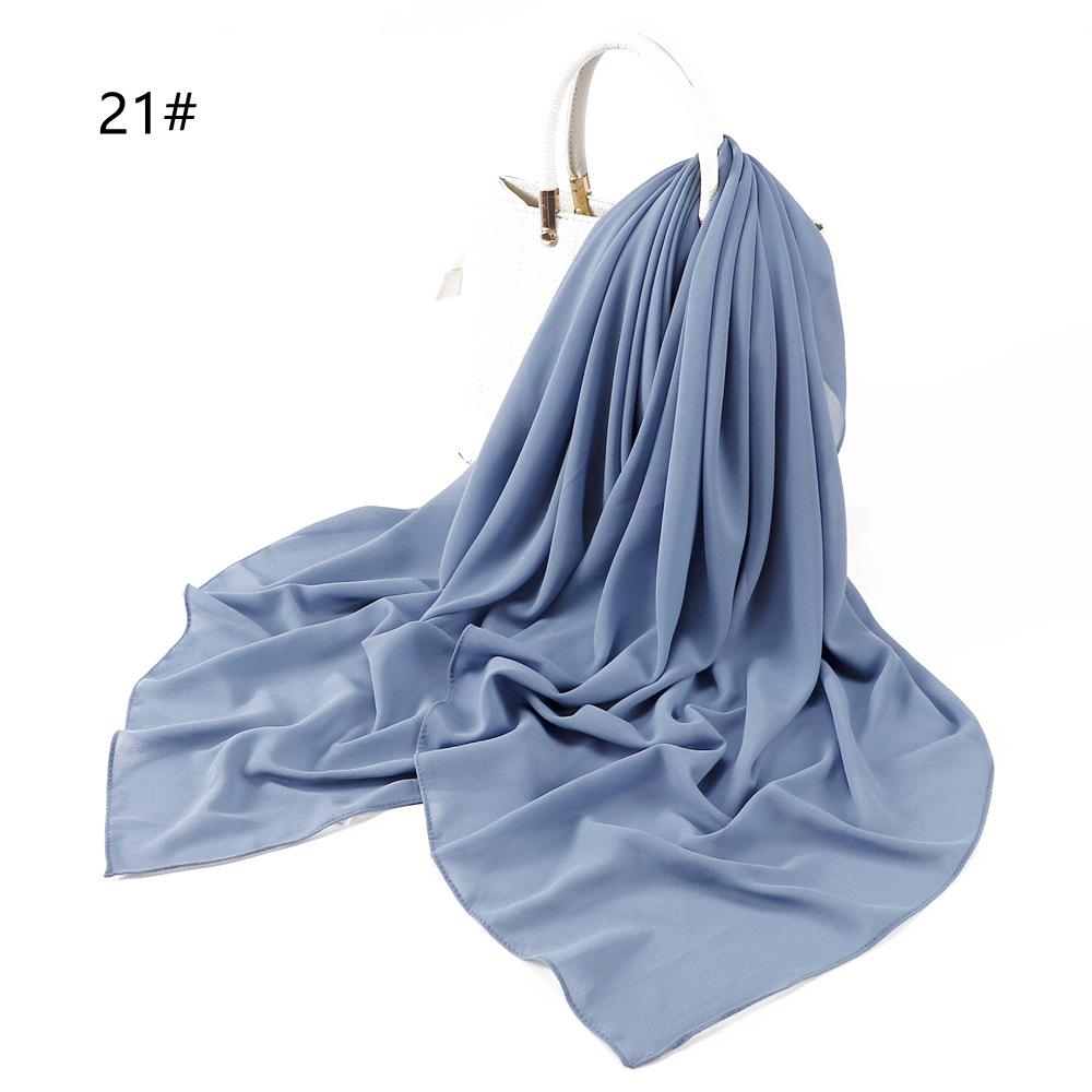 110*110CM Square Pearl Chiffon Hijabs Scarf Plain Solid Color Headwraps Muslim Women's Khimar Headscarf 45 Colors