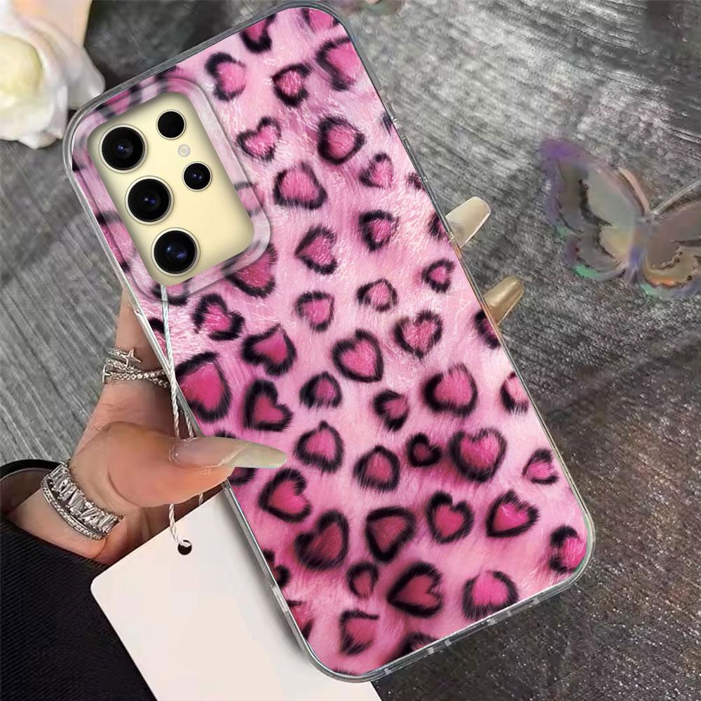 Gold Leopard Fashion INS Women Gilrs Phone Case for Samsung Galaxy S25 S24 S23 S22 S21 S20 FE Plus Ultra Shell Silicone Cover