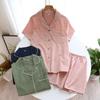 Set Pigiama Estivo per Coppia: Completo da donna a quadri in cotone a maniche corte con pantaloncini, Pigiama casual taglie forti da uomo