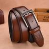 Leather Belt Men'S Perforated Embossed Cowhide Belt Business Casual Leather Belt Trendy Belt