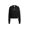 Originals Zipper Decorative Spliced Printed Long Sleeve Sports Pullover Cropped Sweatshirt Women Sweatshirt Black HD0342