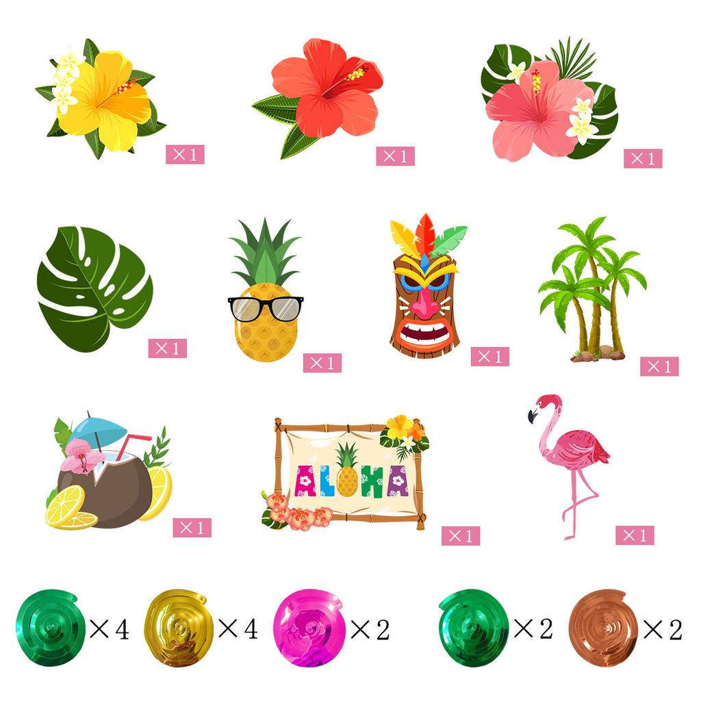 Pie Theme Pair Decorative Pineapple Flamingo Spiral Pendant Turtle Leaf Coconut Spiral Pendant