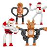 4Pcs Christmas Telescopic Tube Hanging Decoration Santa Claus Reindeer Snowman Gingerbread Suction Cup Fidget Tube Toy Holiday Party Ornament