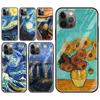 Glass Cover For iPhone 14 13 12 11 Pro X XS Max XR 8 7 6 6S Plus Case Protective Capa Fundas Van Gogh Paintings Starry Night
