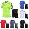 Men's Breathable Quick-drying Running Sport Set Short Sleeve Shirt And Shorts
