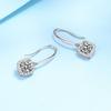 S925 Sterling Silver D Color Moissanite Earrings for Women with Pt950 Gold Plated Simple Square Bag Earrings and Ear Hooks
