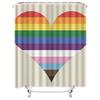 Pride Heart Shower Curtain - Vibrant Rainbow Design For A Waterproof And Unique Bathroom Dcor Set