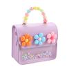 Cute Flowers Children's Handbags Messenger Bag Sweet Girls Pearl Shiny Kids Shoulder Bag Cartoon PU Leather Crossbody Bags