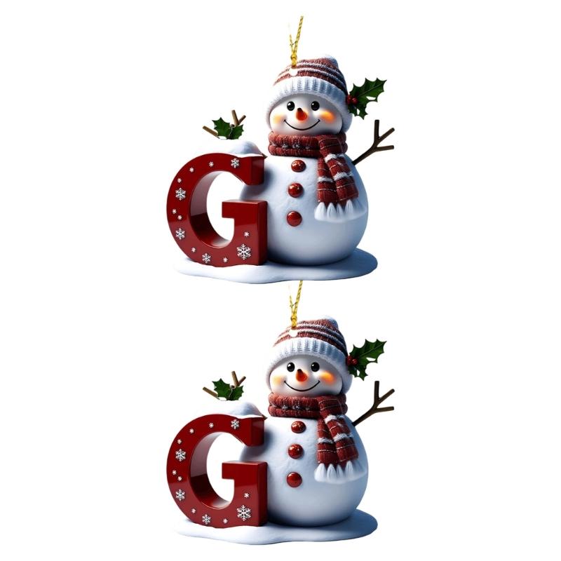 Shatterproof Acrylic Snowman Letter Hanging Ornament Christmas Tree Decoration For Festival Tree Wreath Window Display