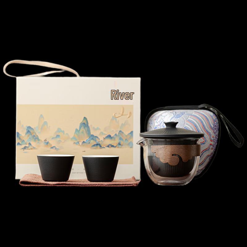 Portable Ceramic Tea Set Gift Box