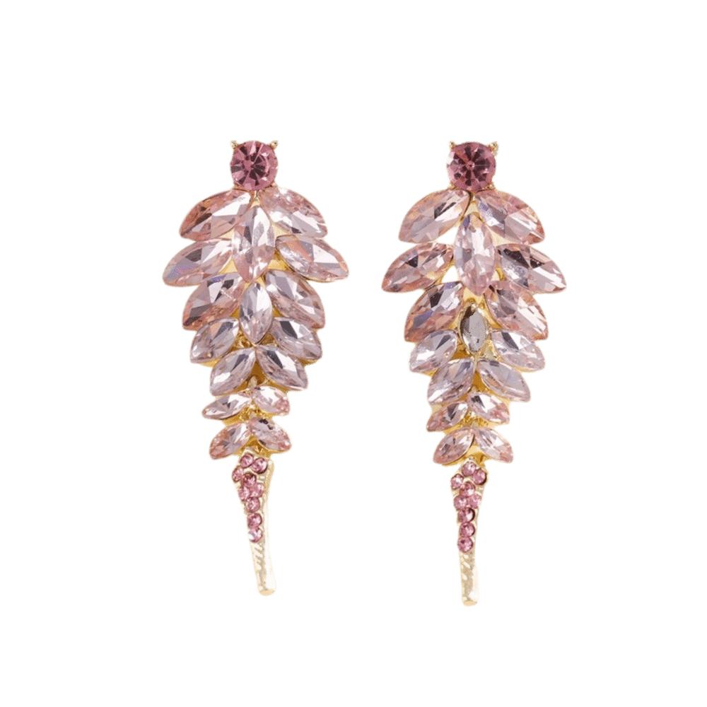 Full Drill Tassel Earrings Round Rice Bead Dangle Earrings Light Luxury Stud Earrings  Bride