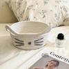 Cartoon Cat Ear Cotton Rope Storage Basket – Desktop Organizer for Cosmetics, Snacks, and Sundries