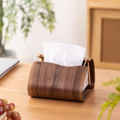 Black Walnut Tissue Box Hollow Metal Tissue Paper Holder Desktop Storage Box Tissue Holder Household Napkin Boxes Organizers