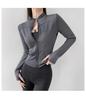 Women's Velvet Plus Long Sleeve Fitness Jacket - Slimming Stand Collar Yoga Top