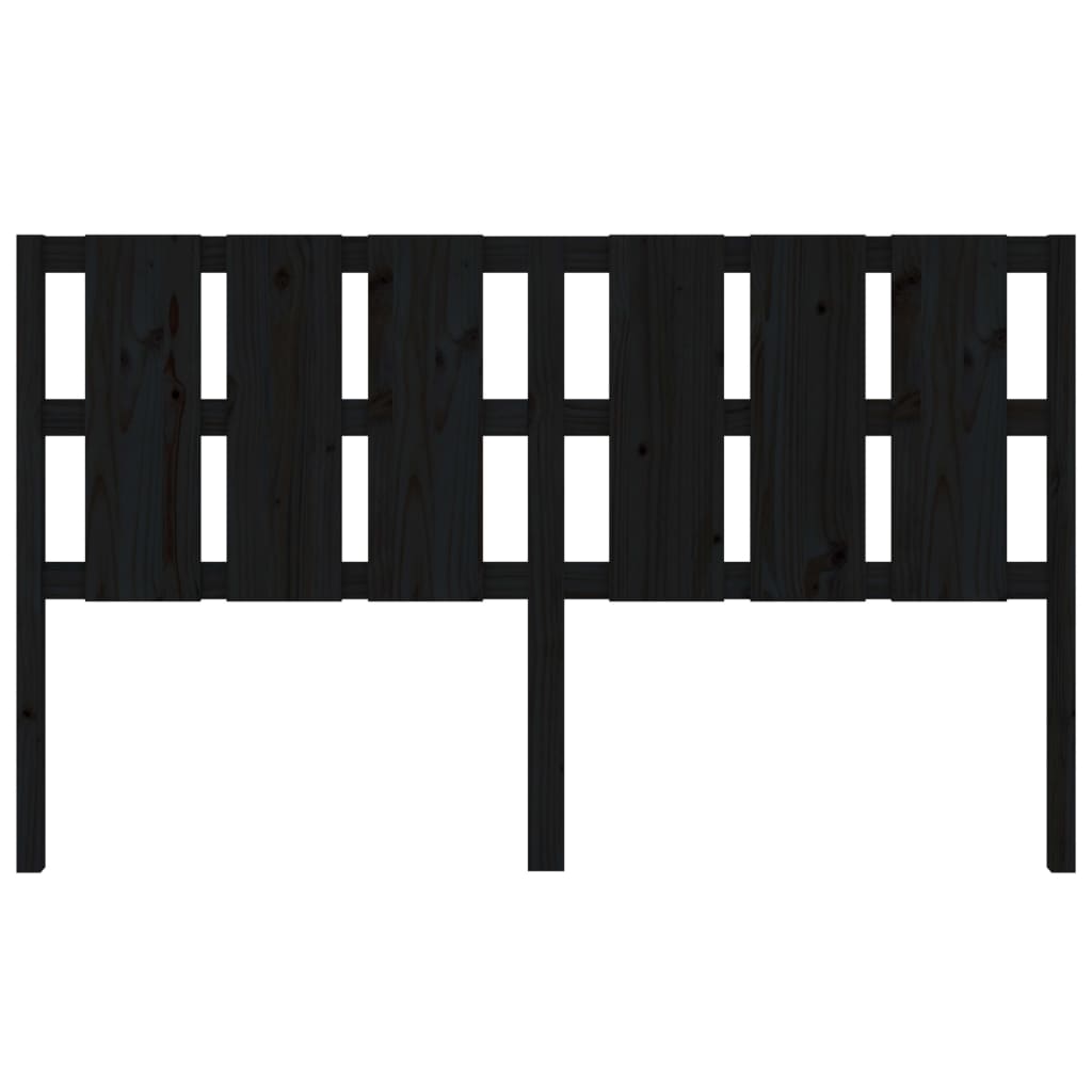 Vidaxl Wezgłowie Łóżka, Czarne, 165,5X4X100 Cm, Lite Drewno Sosnowe