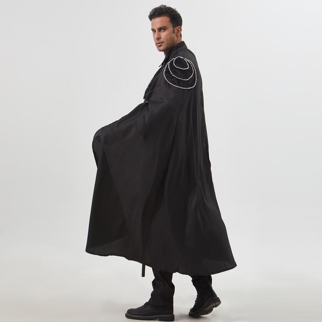 Medieval Retro Royal Cape Plus Shoulder Pads Men's and Women's Bead Curtains, Gear Chains, Hooded Capes, Performance Clothes
