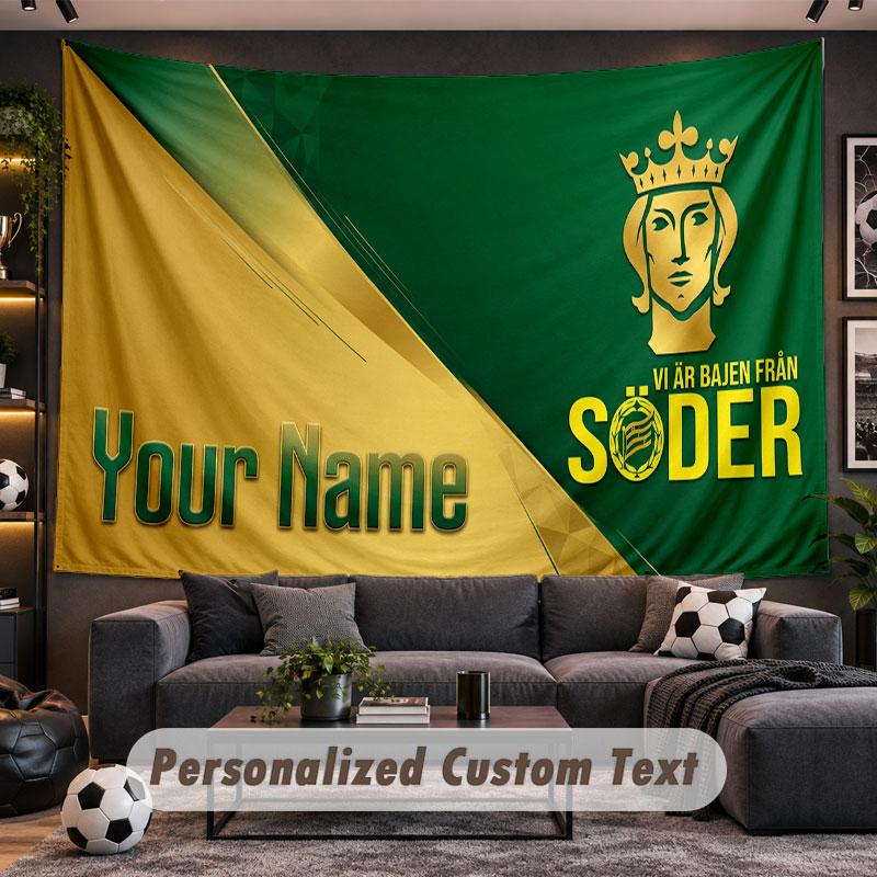 Wall Hanging Tapestry Custom NameHammarby Pattern Personalized Printed Fabric Wall Decor