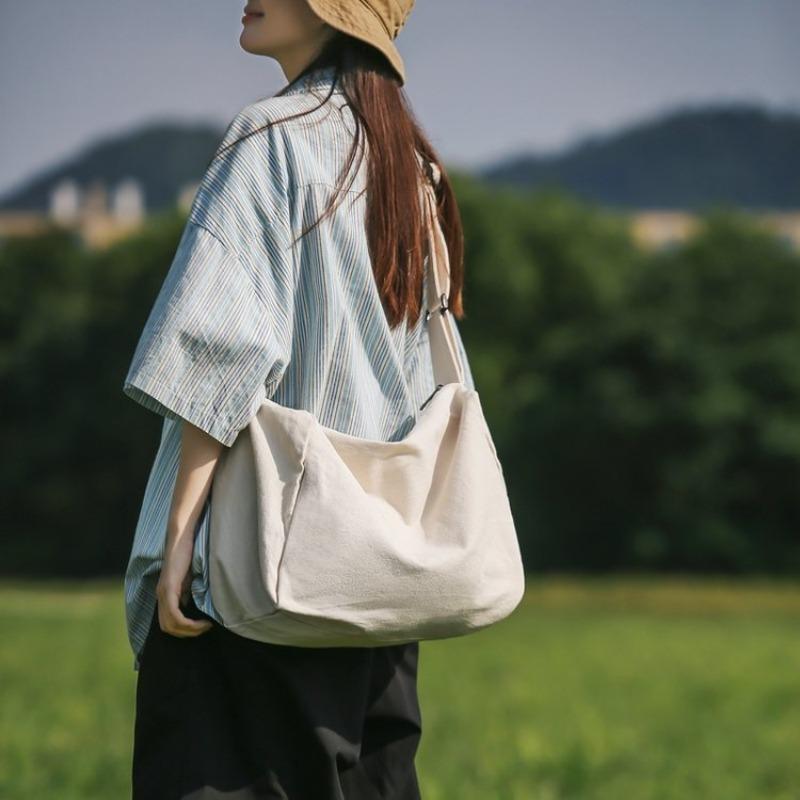 

Сумка Женская тканевая сумка Холщовая сумка Дорожная сумка для студента колледжа Большая вместимость Портативная литературная сумка на плечо Length 40 Width 23 Height 26 чёрный