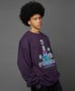 HOODHOOD Alien Universe Artwork Oversized Sweatshirt Deep Purple