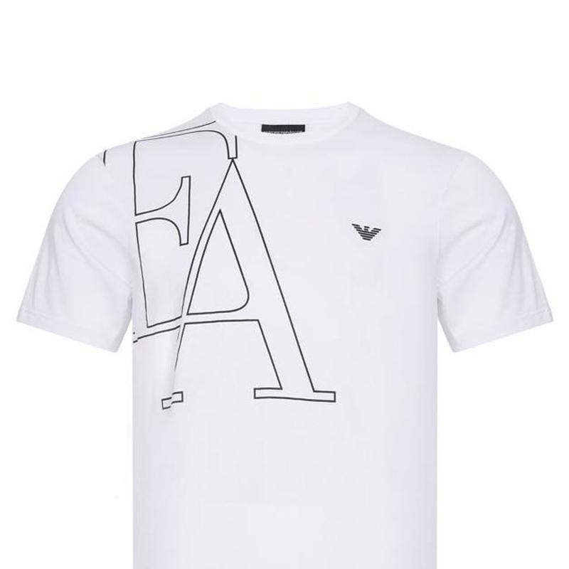 Emporio Armani EA SS23 Letter Pattern Crew Neck Short Sleeve T-Shirt Men tops White 6Z1TB1-1JPZZ-0100