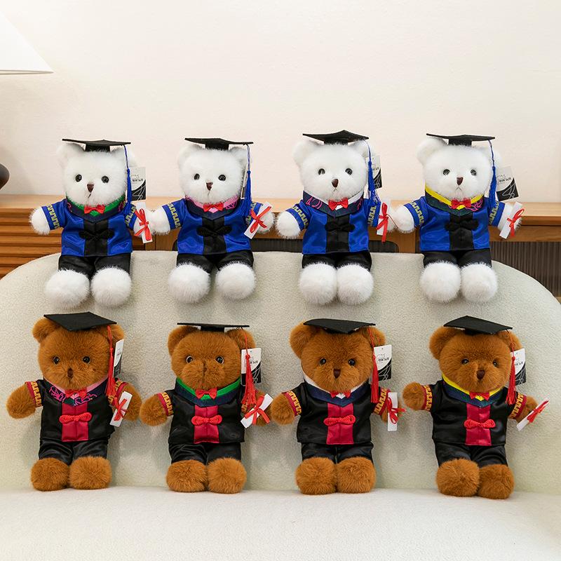 Bai Fen Bai Dolls And Toys Graduation Dr. Bear Bear Plush Toy Bachelor's Clothing Master's Hat Teddy Bear Doll Graduation Commemorative Gift