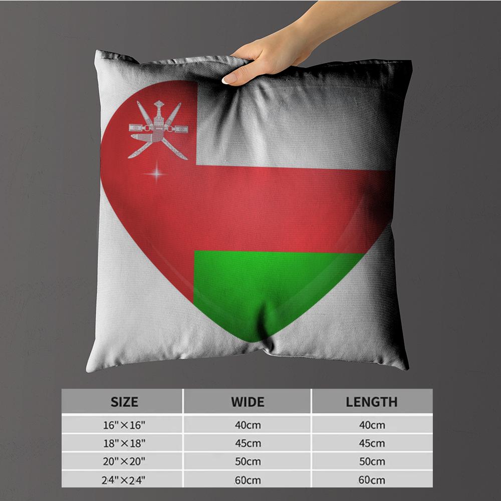 Pillow Case luxurious home office, sofa decorative Multi sized car seat cushions, pillowcases Oman flag map logo