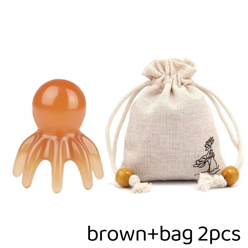 Resin Octopus Scalp Massage Comb Stress Relief Meridian Unblock 1/2Pcs Lightweight Head Massager for Shower Hair Care Use