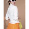 Camicia Elegante di Alta Gamma Bianca con Collo Irregolare alla Moda per Donna Nuovo Top Chic
