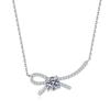 Moissanite Bow Necklace Clavicle Chain D Color 1ct Womens Fashion Jewelry