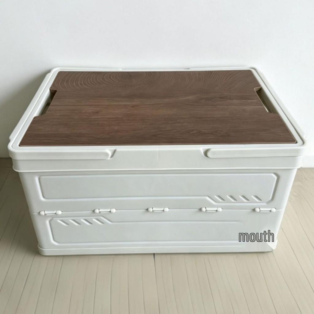 Portable Folding Picnic Basket with Wooden Top