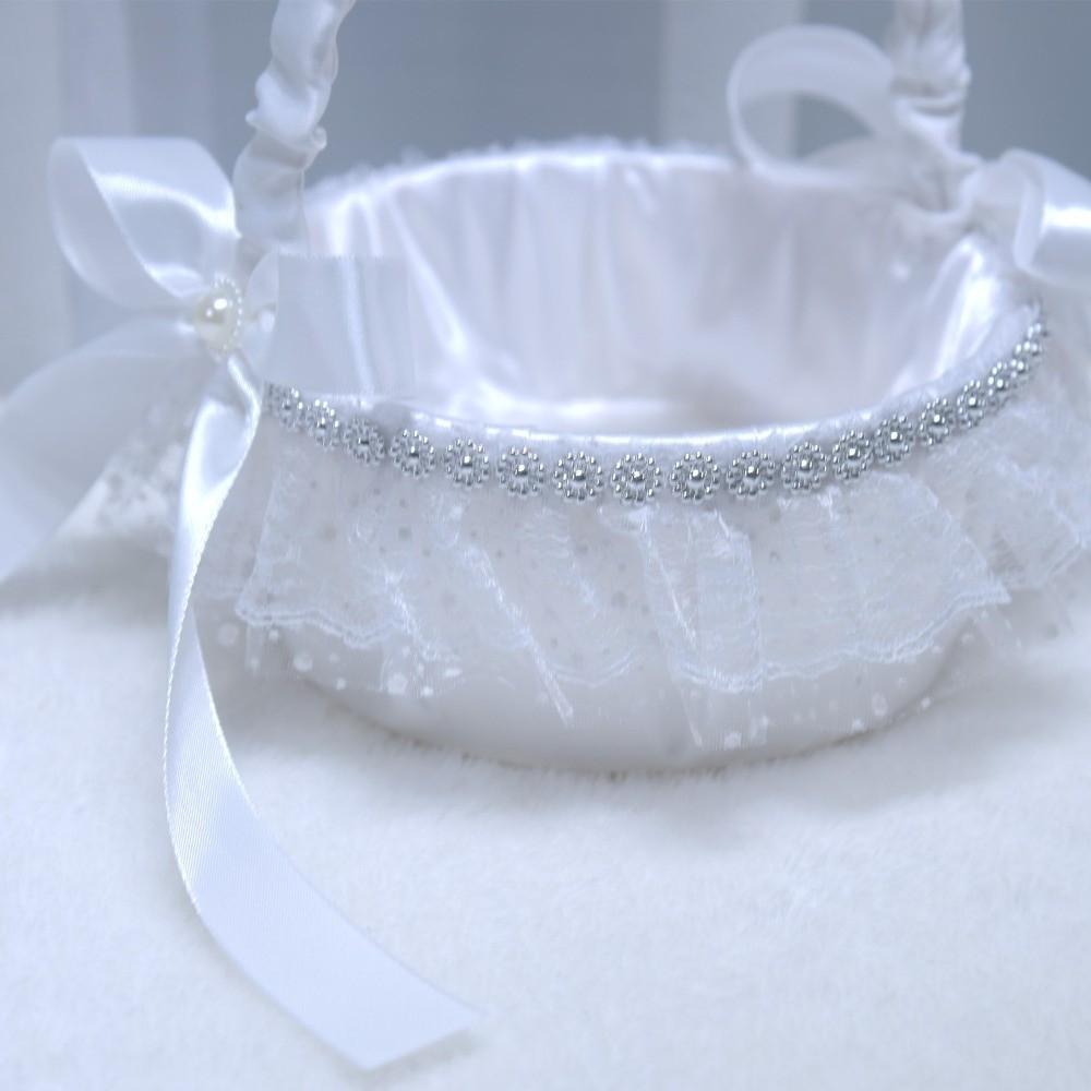 Cesto da Sposa in Tessuto Cesto Fiorito in Pizzo Bianco Cesto Fiorito Matrimonio Vintage Cerimonia Nuziale