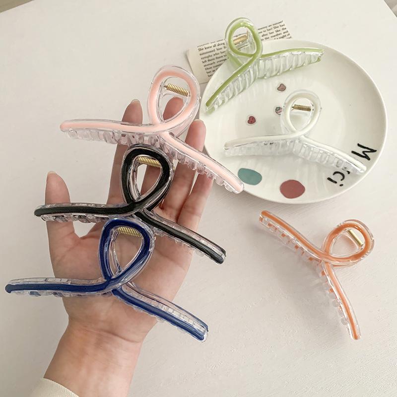 Elegant Large Oil Drip Claw Clip for Women's Hair - High-End Hair Accessories for Buns and Styling.