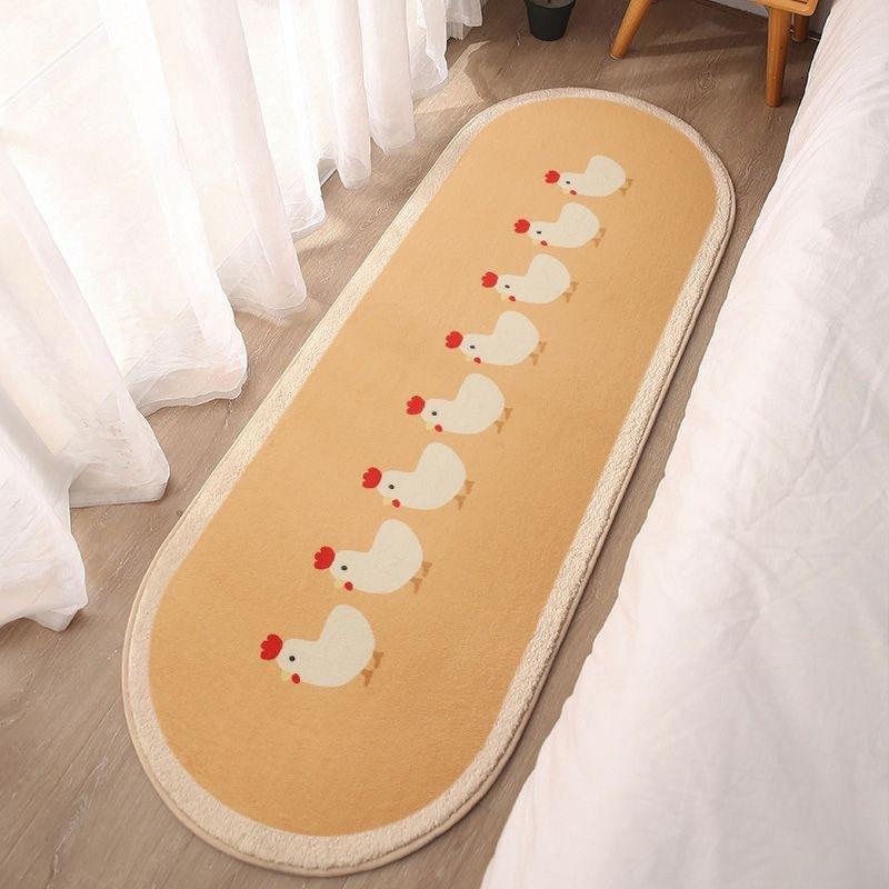 Cartoon Imitation Cashmere Carpet Oval Girl Home Bedroom Cute Bedside Carpet