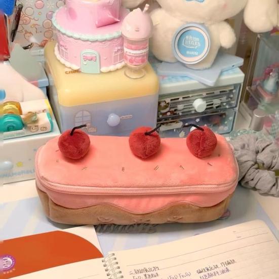 Cherry Cake Pencil Case Large Capacity Pencil Pouch Cute Stationery Bag