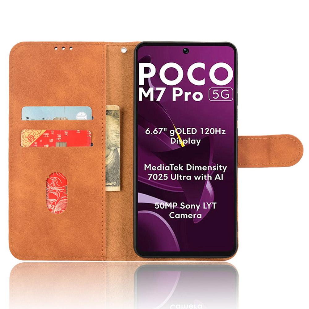 Für Xiaomi Poco M7 Pro 5G Lederhülle Hautgefühl Anti-Sturz Brieftasche Klapp-Handyhülle