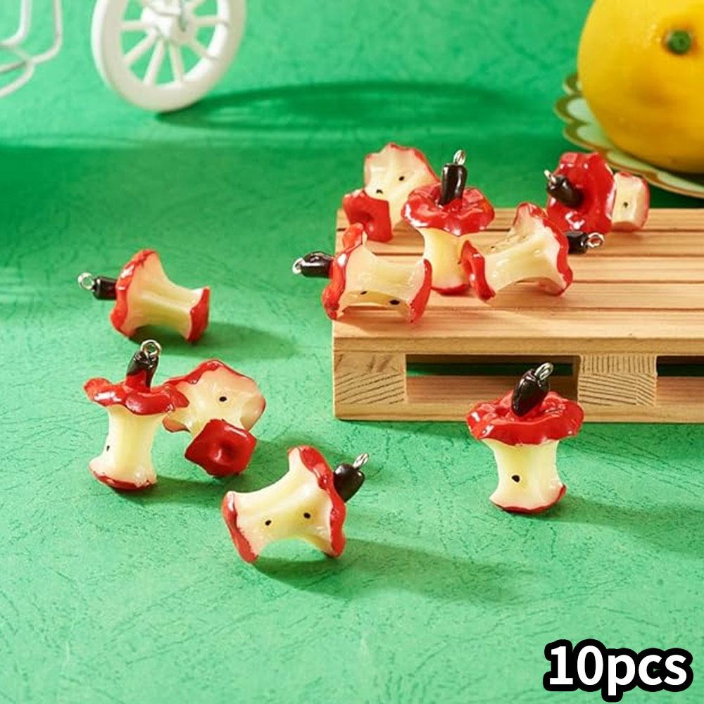 

10/20/30 шт. Подвеска из смолы Яблоко Подвеска Фрукты Креативные аксессуары и металлические кольца Подвеска Фрукты Брелок Браслет Ожерелье Изготовление ювелирных изделий 10pcs