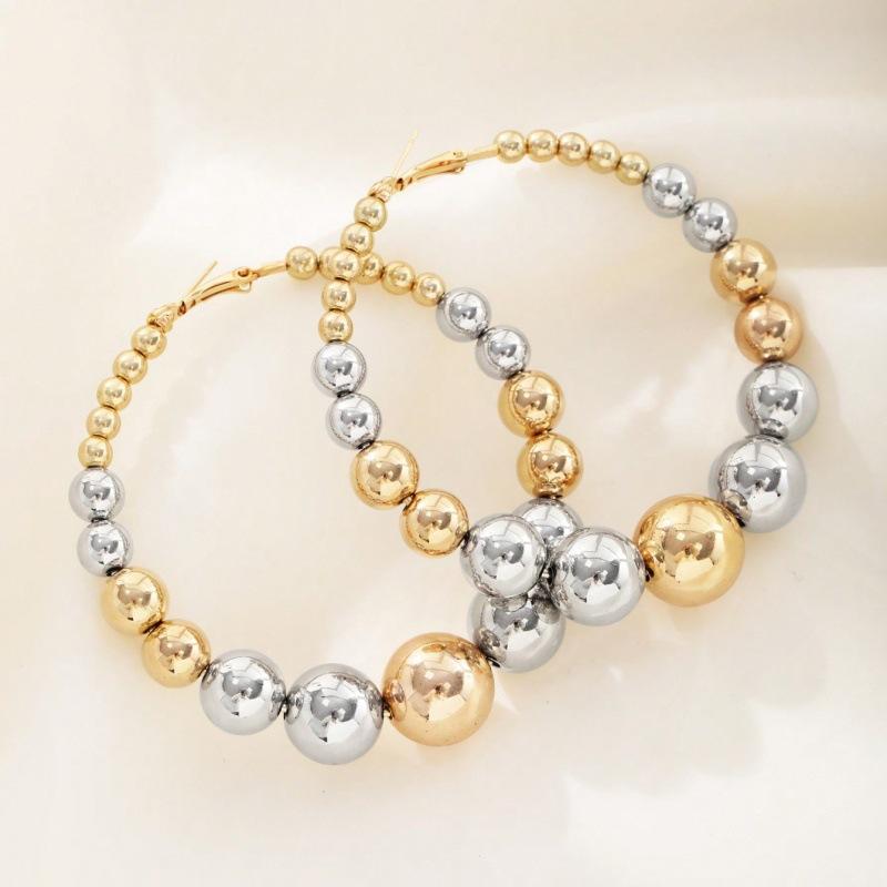 1PAIR Stylish Vintage CCB Earrings Pearl Earrings Ear Clasp Earrings Versatile Earrings