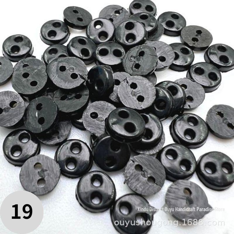 4mm Dual-Eye Plastic Buckle with Edge Button for DIY Felt Doll Accessory