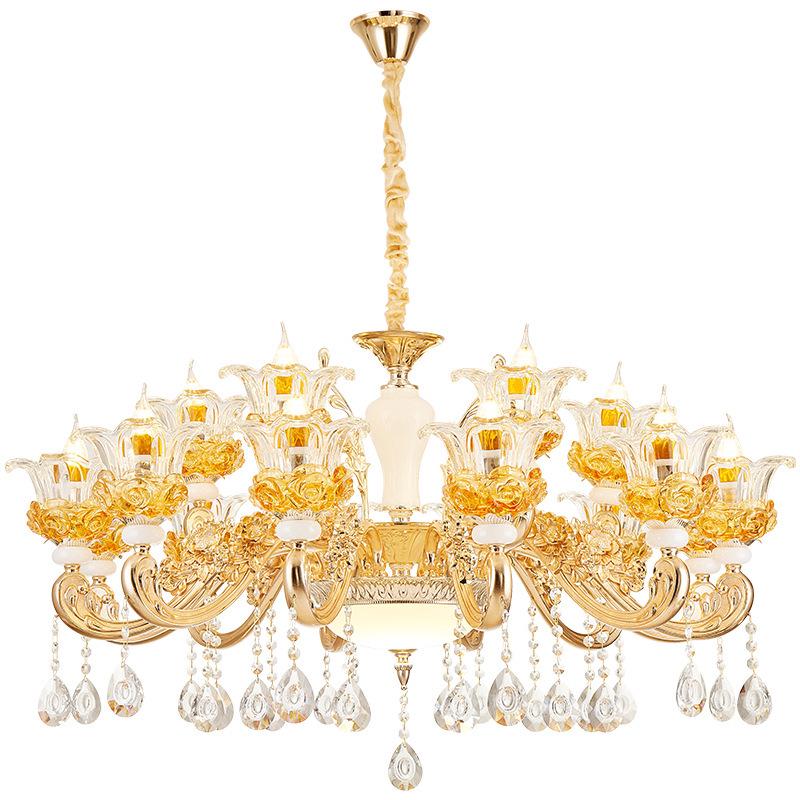 European Zinc Alloy Crystal Chandelier for Living Room, Bedroom, or Restaurant