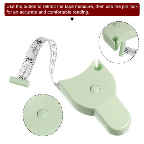 uxcell Body Measuring Tape, 150cm Automatic Retractable Measuring Tape with Locking Pin and Push Button for Body Measurements, Sewing, Fabric, and Clo