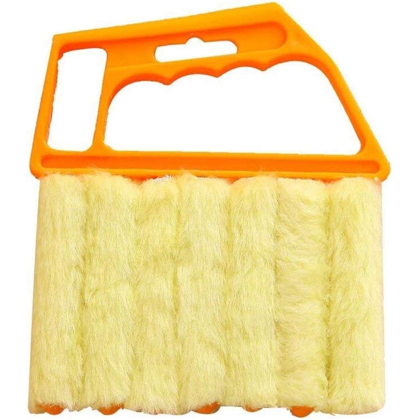 Washable Air Conditioner Vent & Blind Cleaning Brush with Removable, Fluffy Seven-Tooth Design