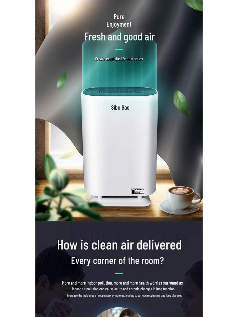 Formaldehyde-Removing Air Purifier & Odor Eliminator with Negative Ion for Home, Bedroom, Bathroom, Toilet, and Pet Areas