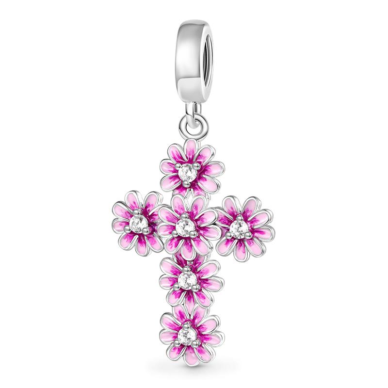 New Copper Romantic Pink Series Perfume Ice Cream Charm Bead Fit Bracelet Necklace Jewelry For Women