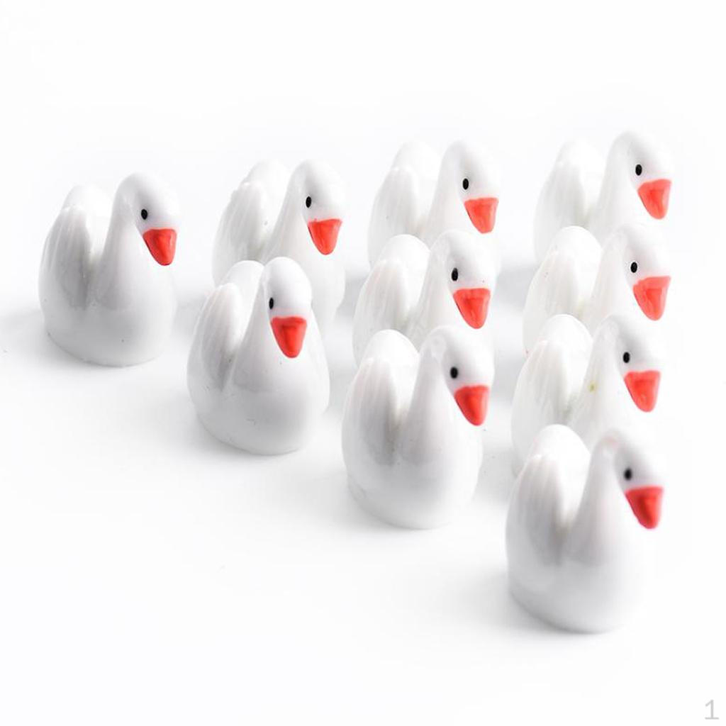 

10 шт. маленькая статуэтка белого лебедя микро ремесла орнамент миниатюра