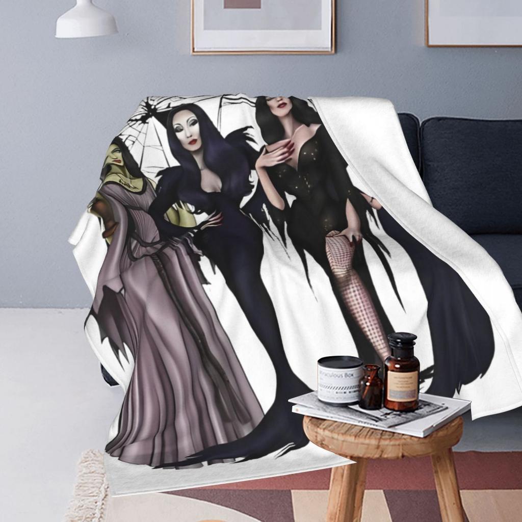 Elviras Mistress Of The Dark Flannel Blanket Quality Super Soft Horror Movie Bedding Throws Travel Office Bedroom Bedspread